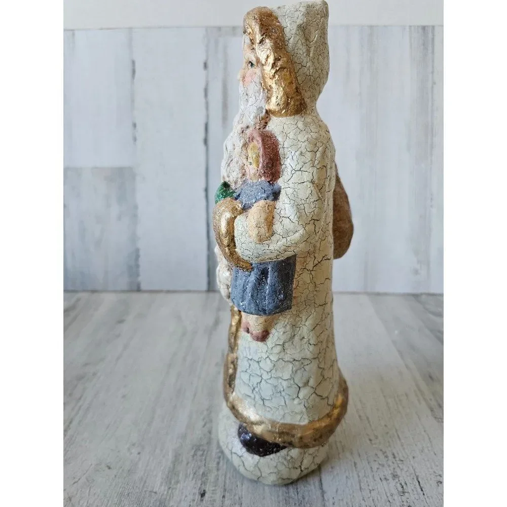 Midwest cannon falls shabby chic Santa crackled toys glitter decor large 12